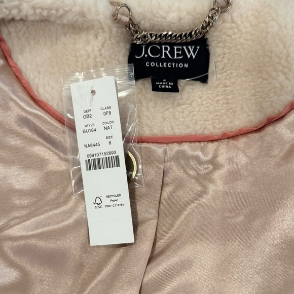 J. Crew Collection Ladies Sherpa Blend Jacket NWT size 8 (style BU184) - Picture 4 of 4
